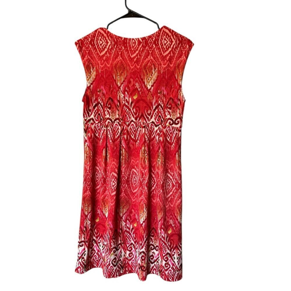 K Studio Collection Women's Red & White Sleevless Dress